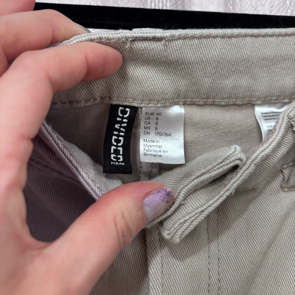 Divided H&M Cream Wide Leg Jeans | High Waist Neutral Denim | Women’s 8 (Fits 6) - Picture 6 of 12